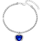 Twilight Heart Sparkle Necklace Set - Silver Blue