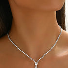 Sparkling Crystal Studded Necklace Set