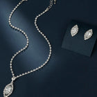 Crystal CZ Eye Shape Pendant Set