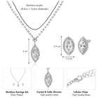 Crystal CZ Eye Shape Pendant Set