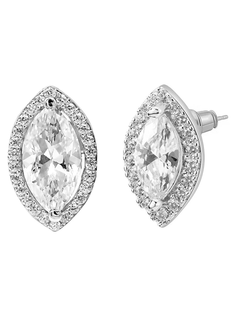 Crystal CZ Eye Shape Pendant Set