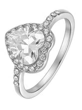Peora Halo Heart Pendant Set - Silver