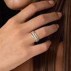 Stackable Trio CZ Silver Bands Rings