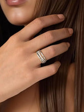 Stackable Trio CZ Silver Bands Rings