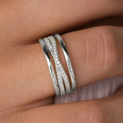 Stackable Trio CZ Silver Bands Rings