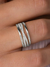Stackable Trio CZ Silver Bands Rings