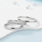 Stackable Trio CZ Silver Bands Rings
