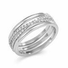 Stackable Trio CZ Silver Bands Rings