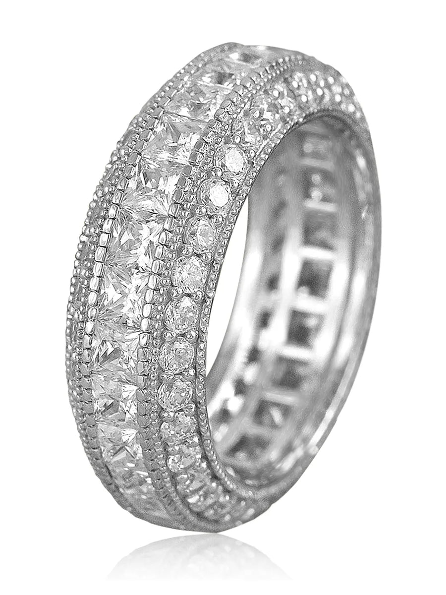 Gleaming CZ Pave Finger Ring