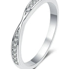 Contemporary CZ Curved Finger Ring