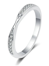 Contemporary CZ Curved Finger Ring