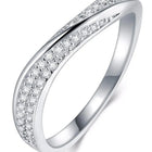 Dazzling CZ Pave Curve Finger Ring