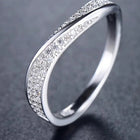 Dazzling CZ Pave Curve Finger Ring