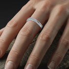 Dazzling CZ Pave Curve Finger Ring