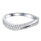 Dazzling CZ Pave Curve Finger Ring