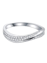 Dazzling CZ Pave Curve Finger Ring