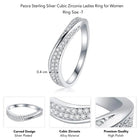 Dazzling CZ Pave Curve Finger Ring