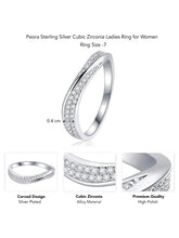 Dazzling CZ Pave Curve Finger Ring