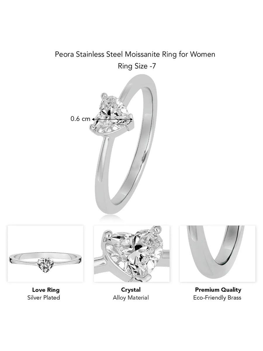Graceful Soul Pear Crystal Ring Band