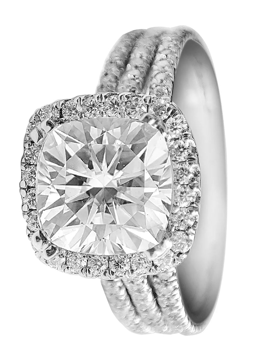 Triple Shine CZ Engagement Ring