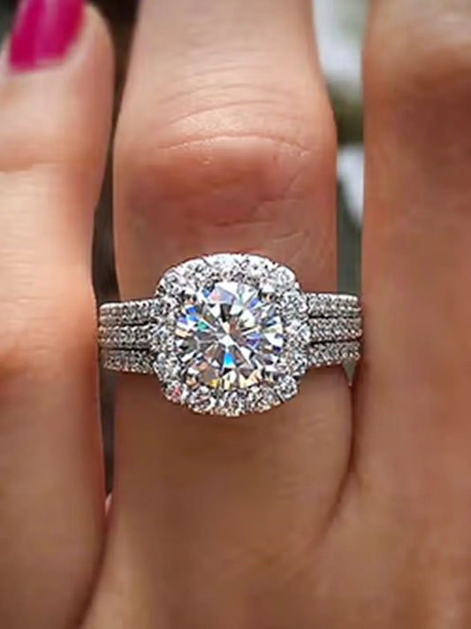 Triple Shine CZ Engagement Ring