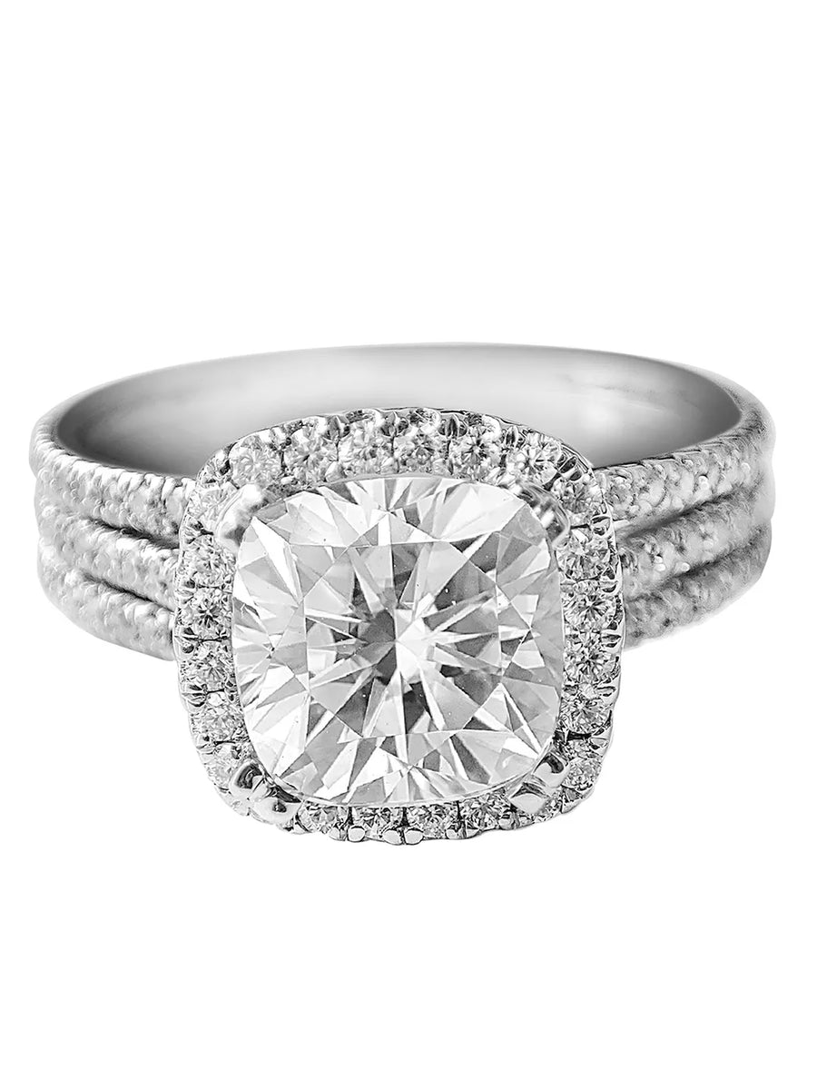 Triple Shine CZ Engagement Ring