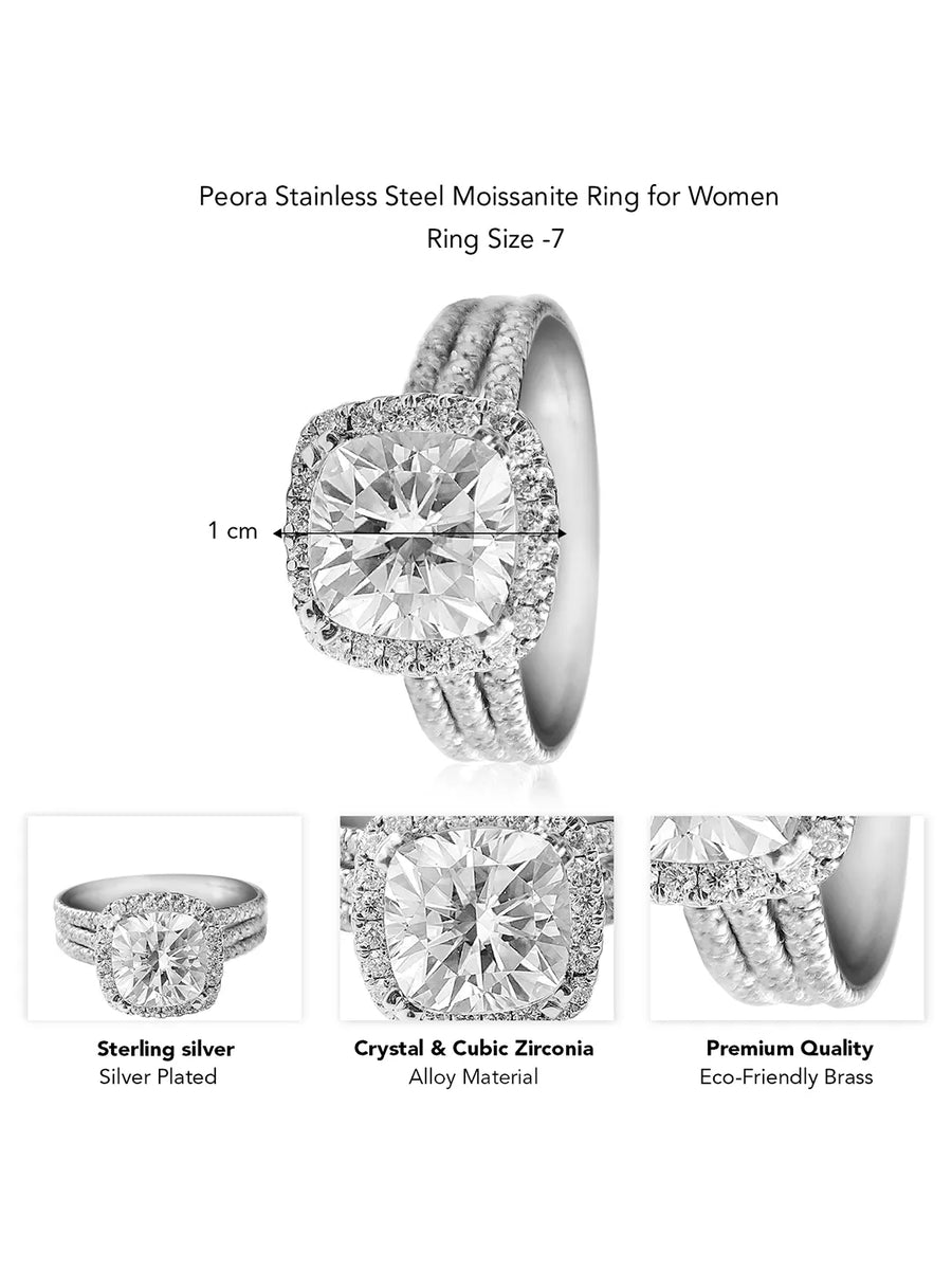 Triple Shine CZ Engagement Ring