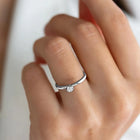 Modern Bond Round CZ Bezel Ring