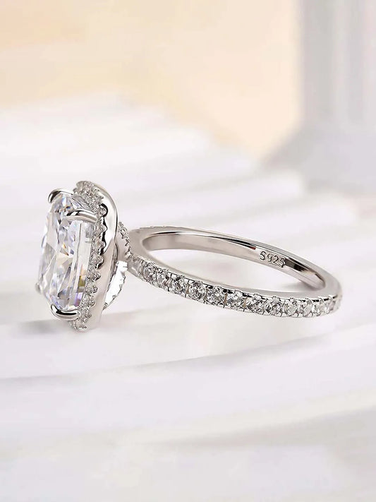Eternal Halo Oval CZ Statement Ring