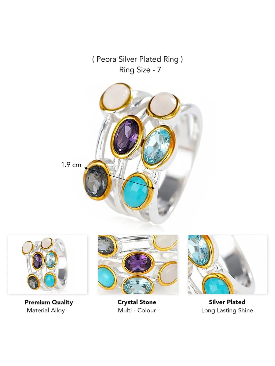 Stacked Style Multi Stone Band Ring