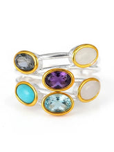 Stacked Style Multi Stone Band Ring