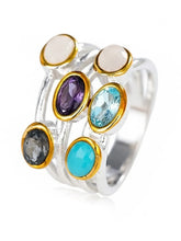 Stacked Style Multi Stone Band Ring