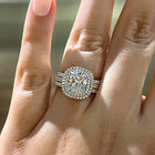 Stackable Trio Solitaire Halo & Pave CZ Rings