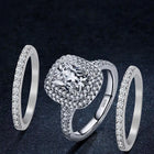 Stackable Trio Solitaire Halo & Pave CZ Rings