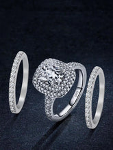 Stackable Trio Solitaire Halo & Pave CZ Rings