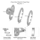 Stackable Trio Solitaire Halo & Pave CZ Rings