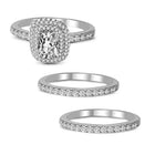 Stackable Trio Solitaire Halo & Pave CZ Rings