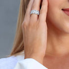 Azure Silver Crown Statement Ring For Women