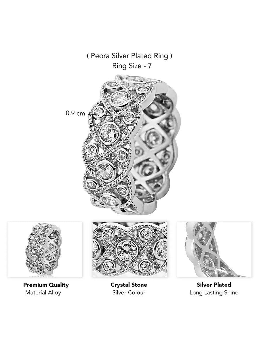 Azure Silver Crown Statement Ring For Women