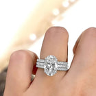 Stackable Trio Silver CZ Oval Ring For Women