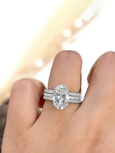 Stackable Trio Silver CZ Oval Ring For Women