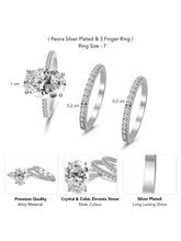 Stackable Trio Silver CZ Oval Ring For Women