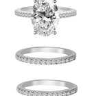 Stackable Trio Silver CZ Oval Ring For Women