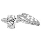 Stackable Trio Silver CZ Oval Ring For Women