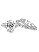 Stackable Trio Silver CZ Oval Ring For Women