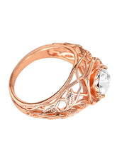 Peora Vintage Leaf Design Rose Gold Ring