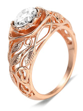 Peora Vintage Leaf Design Rose Gold Ring