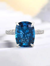 Ocean Blue Cushion Stone Ring