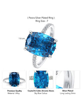 Ocean Blue Cushion Stone Ring