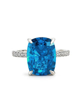 Ocean Blue Cushion Stone Ring
